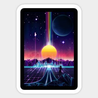Neon Sunrise Sticker